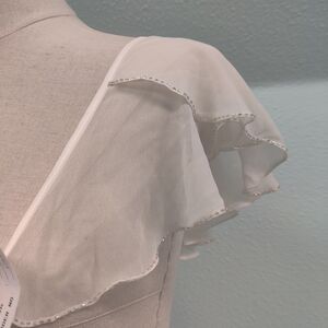 Elegant White Ruffle Sleeve Top